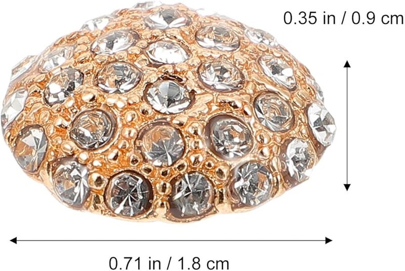 أزرار خياطة من حجر الراين الذهبي مقاس 18 ملم لمعاطف وسواتر النساء، إكسسوارات حرفية زخرفية - Image 2